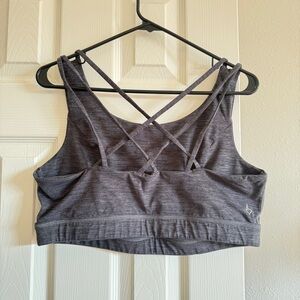 Torrid Size 2 (2x) Active Happy Camper Gray Strappy Wireless Sports Bra